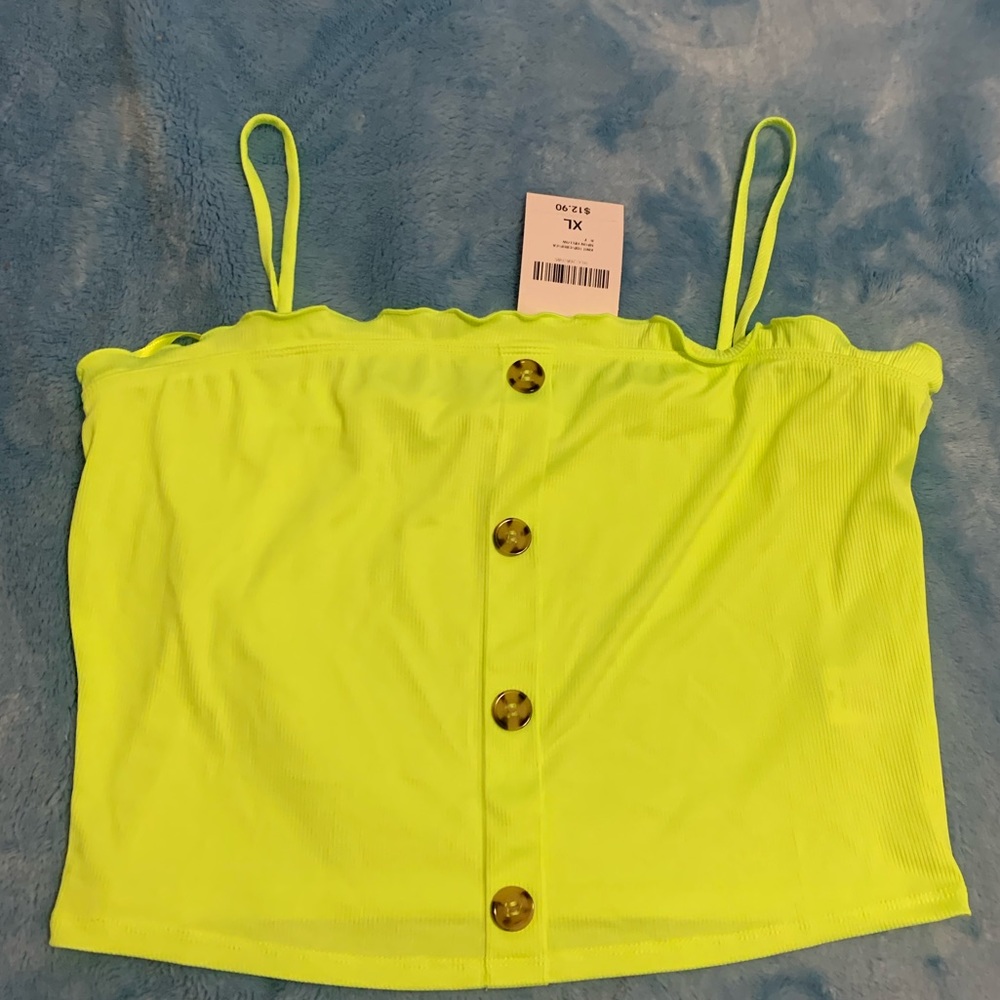 X Large neon crop  top